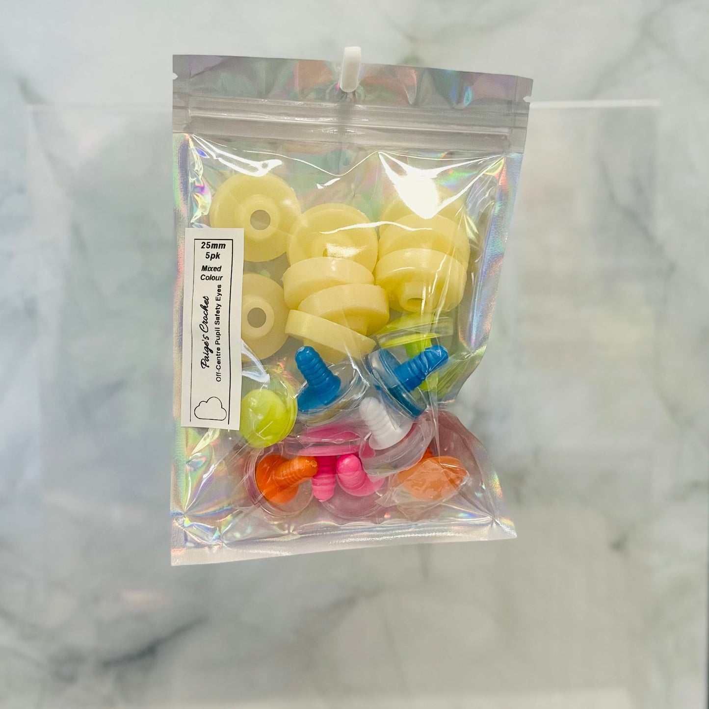 Off Centre Safety eyes | 5 pairs | 25mm size only | Mixed colour only