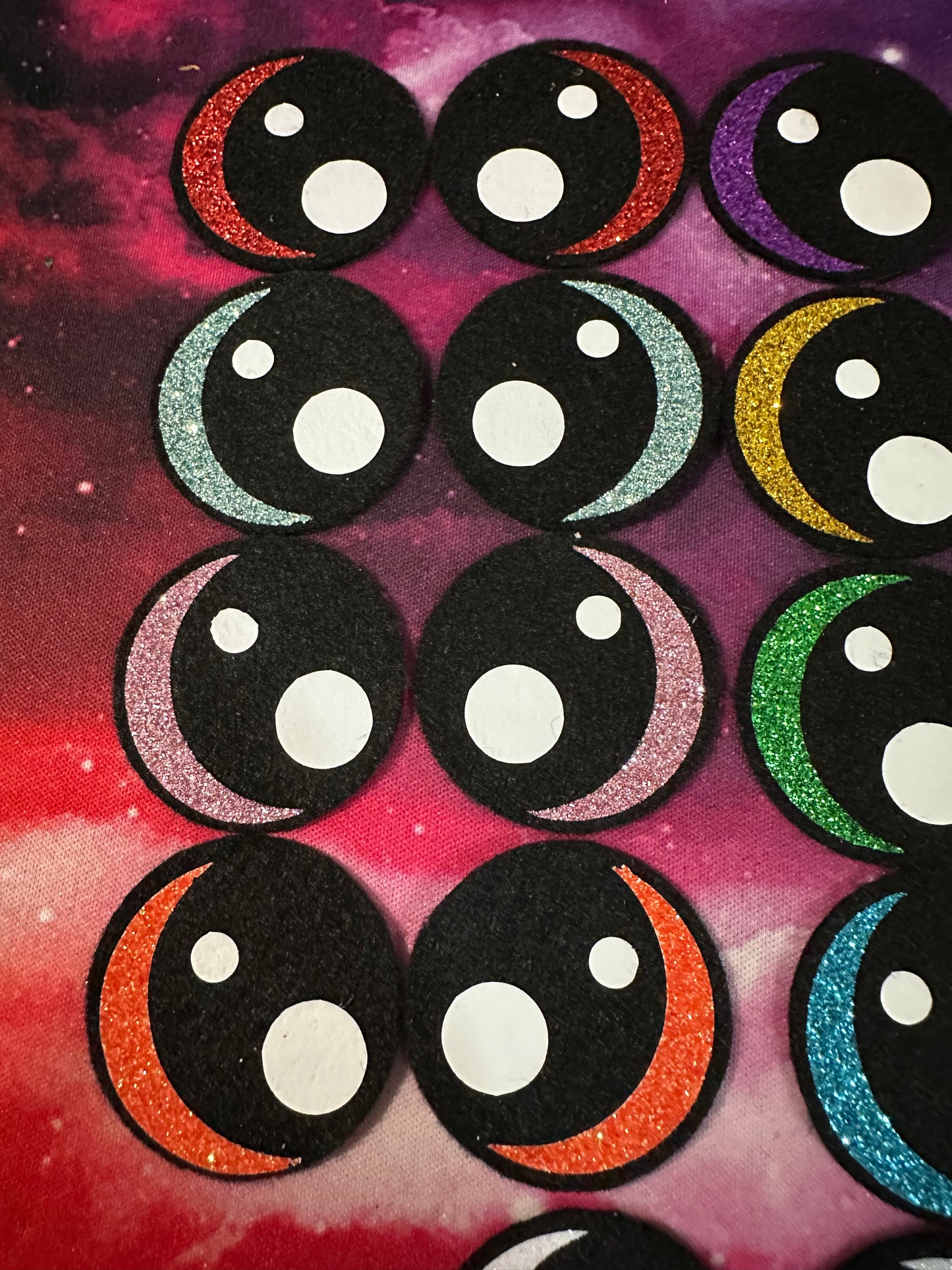 Crescent moon Felt eye 2cm-3cm - Mystery Pack - 10 Pairs (New pack size)