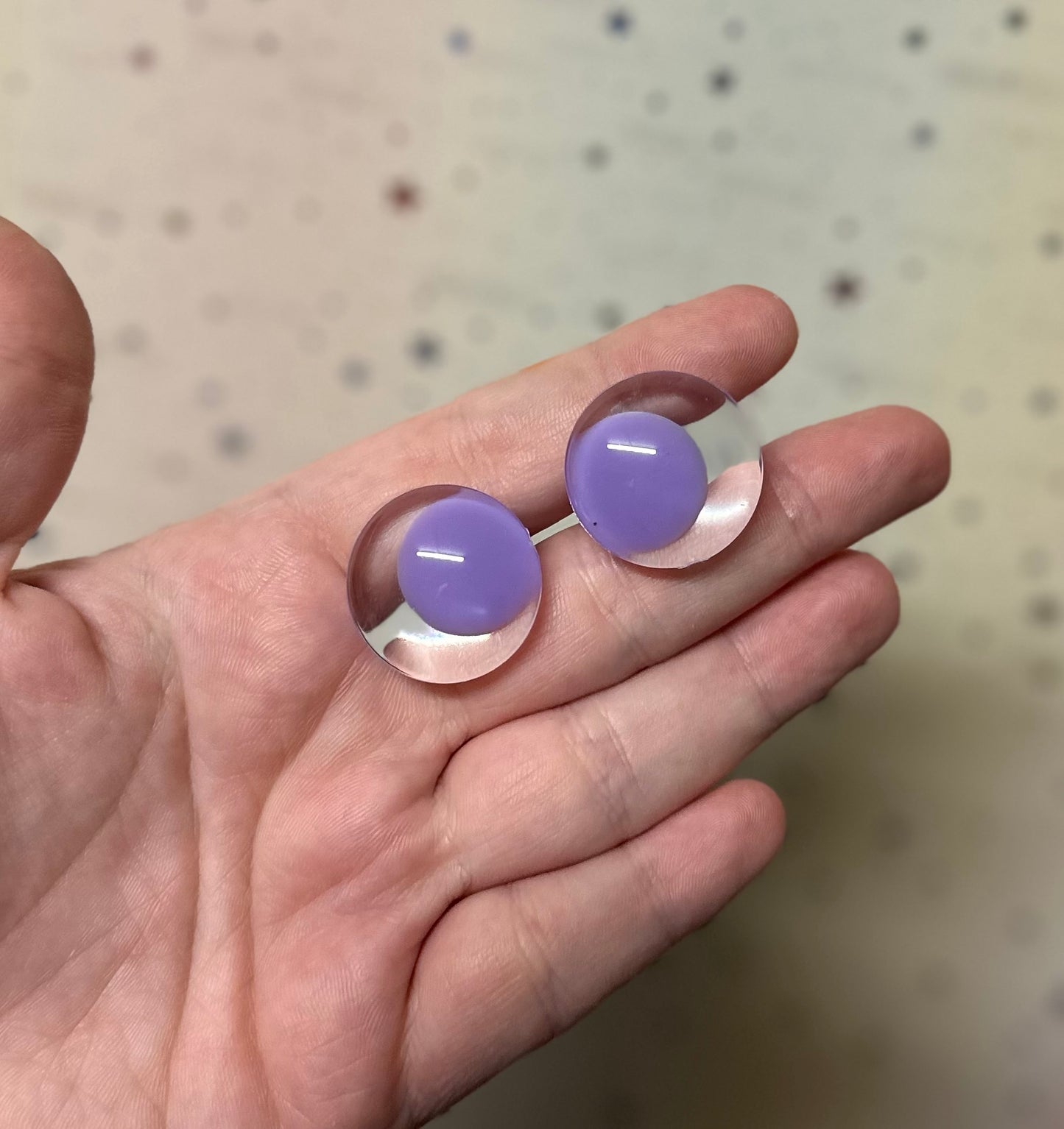 Off Centre PURPLE Pupil Sinker Safety eyes 5pairs 25mm- 5Pk Prism Plates included