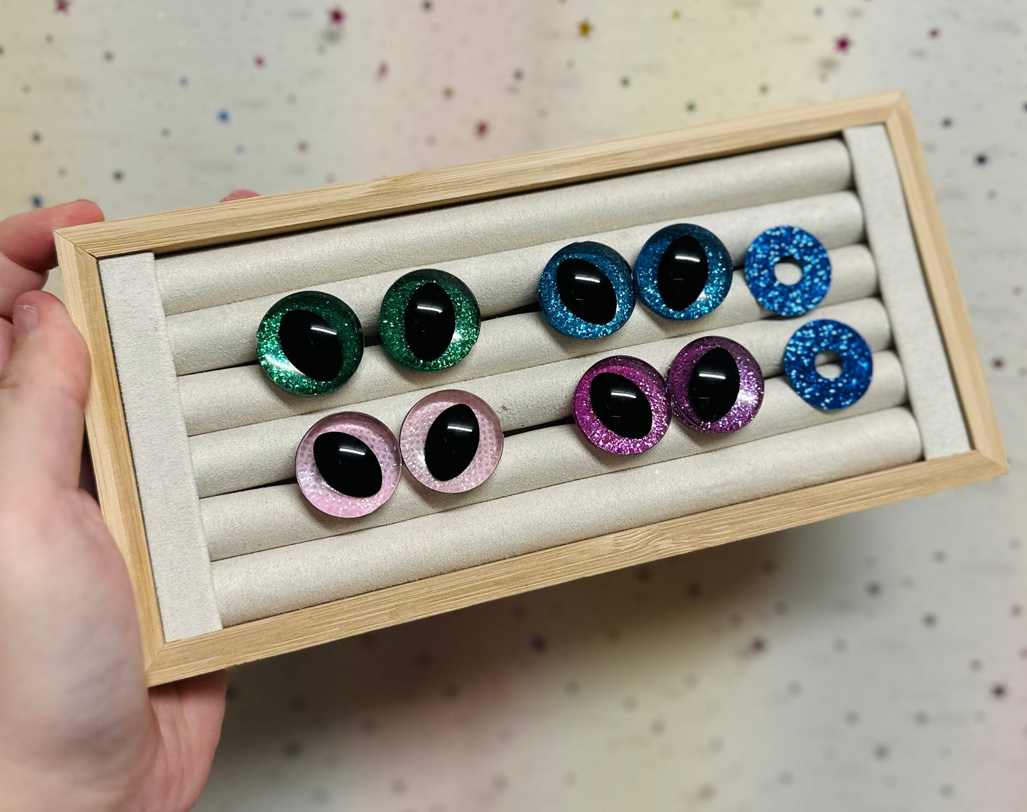 Dragon/Cat/Alien Sinker Safety eyes 5 pairs 14mm -30mm - 5 Prism Plate options *NEW Pack size*