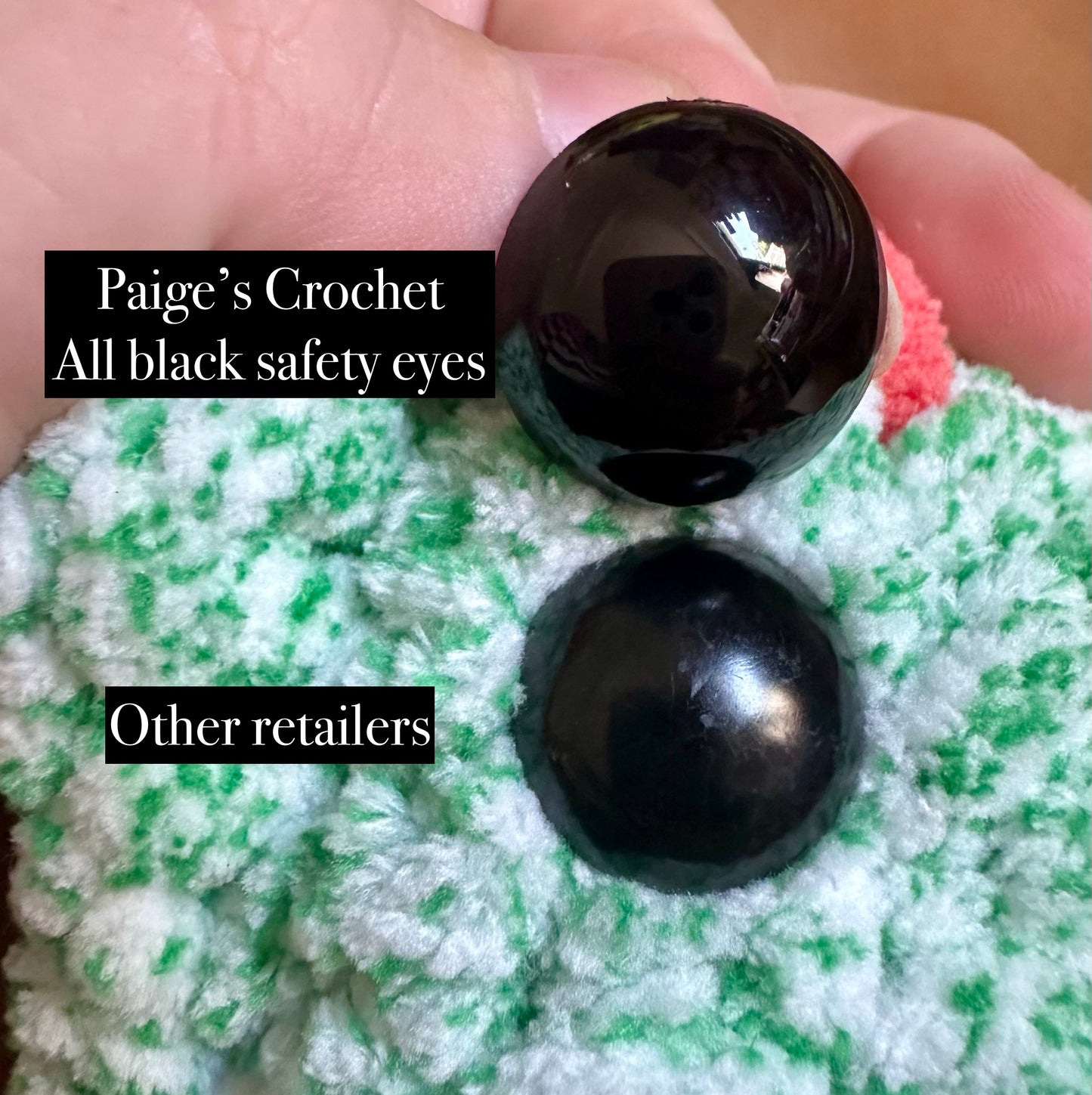 All Black safety eyes - 10 Pairs 6mm-30mm