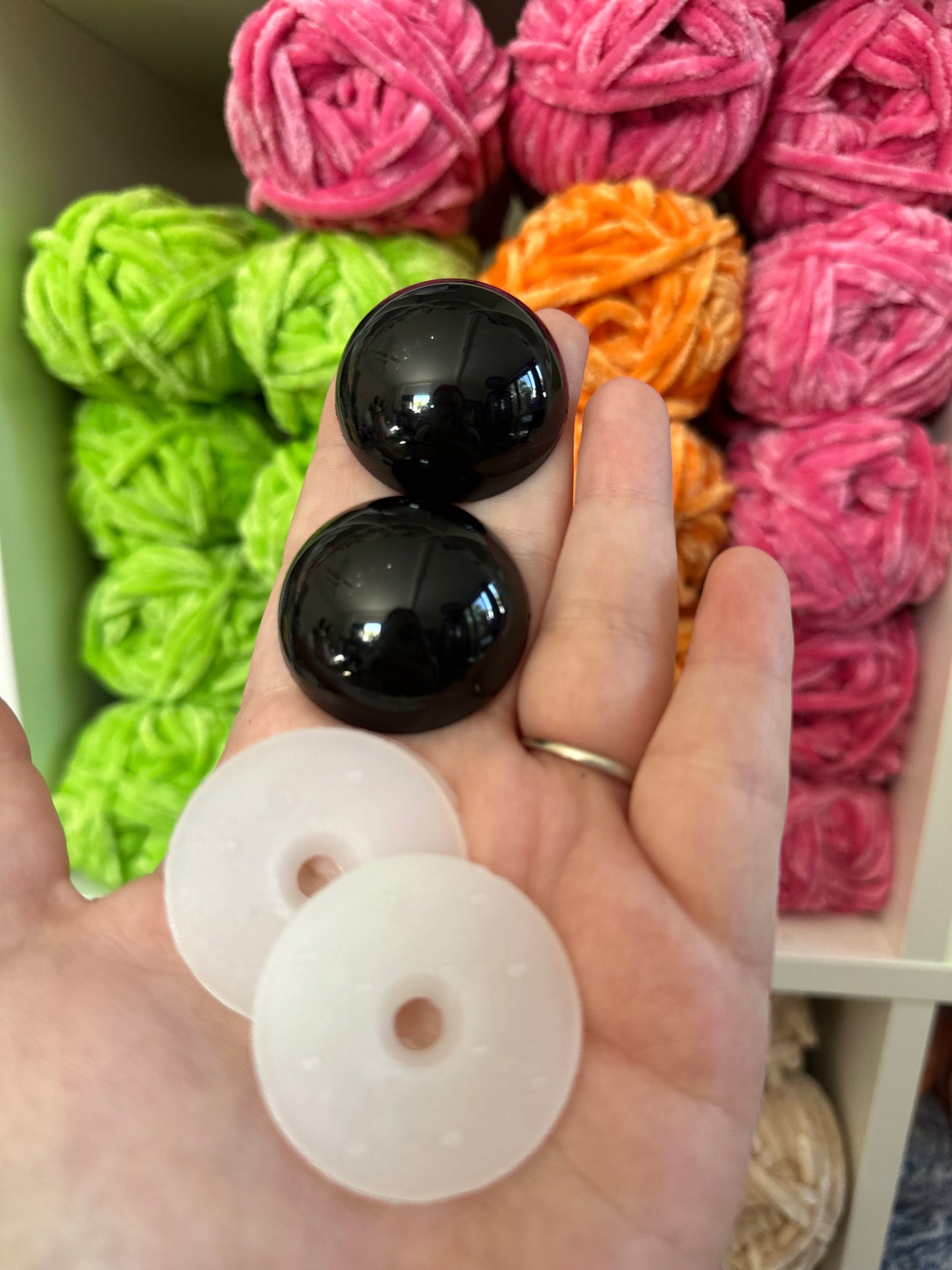 All black Safety eyes - 40mm - Single Pair