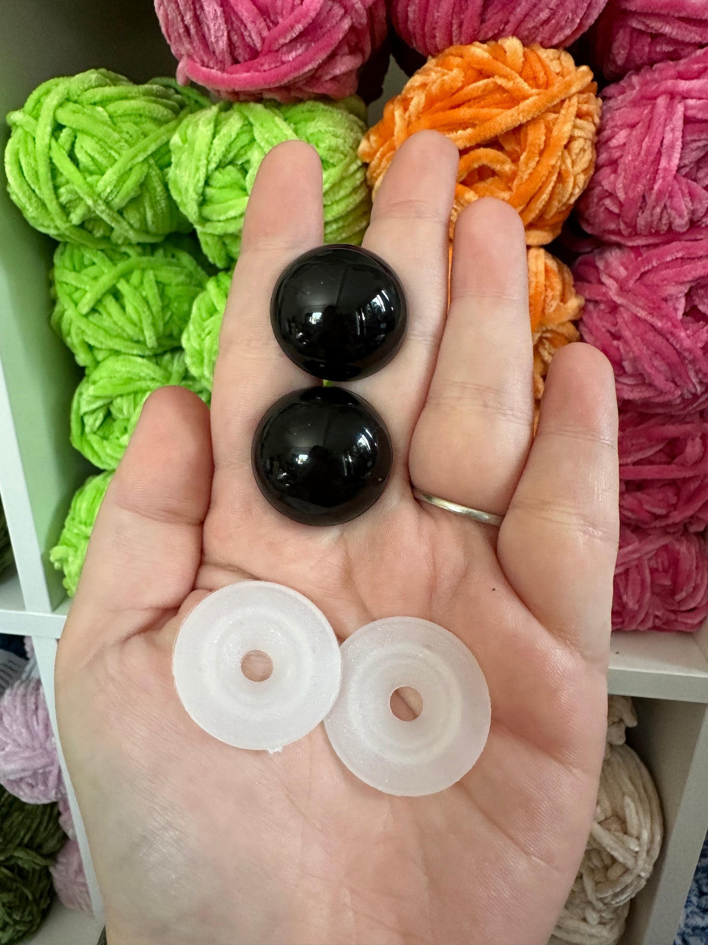 All Black safety eyes - 10 Pairs 6mm-30mm