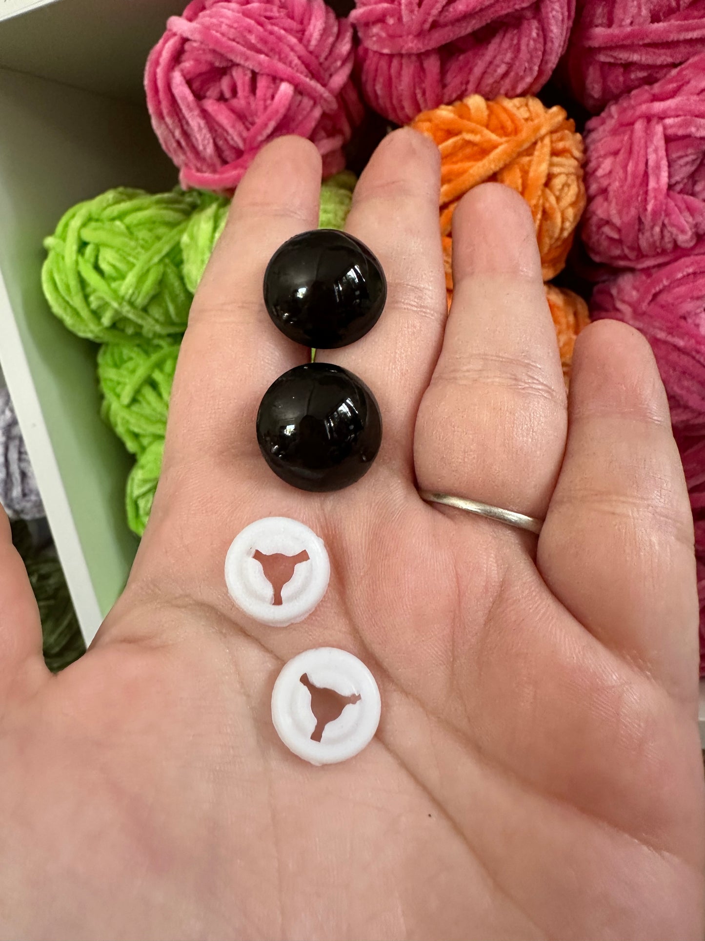 All Black Safety Eyes | 10 Pair Pack | Sizes 4.5mm–30mm