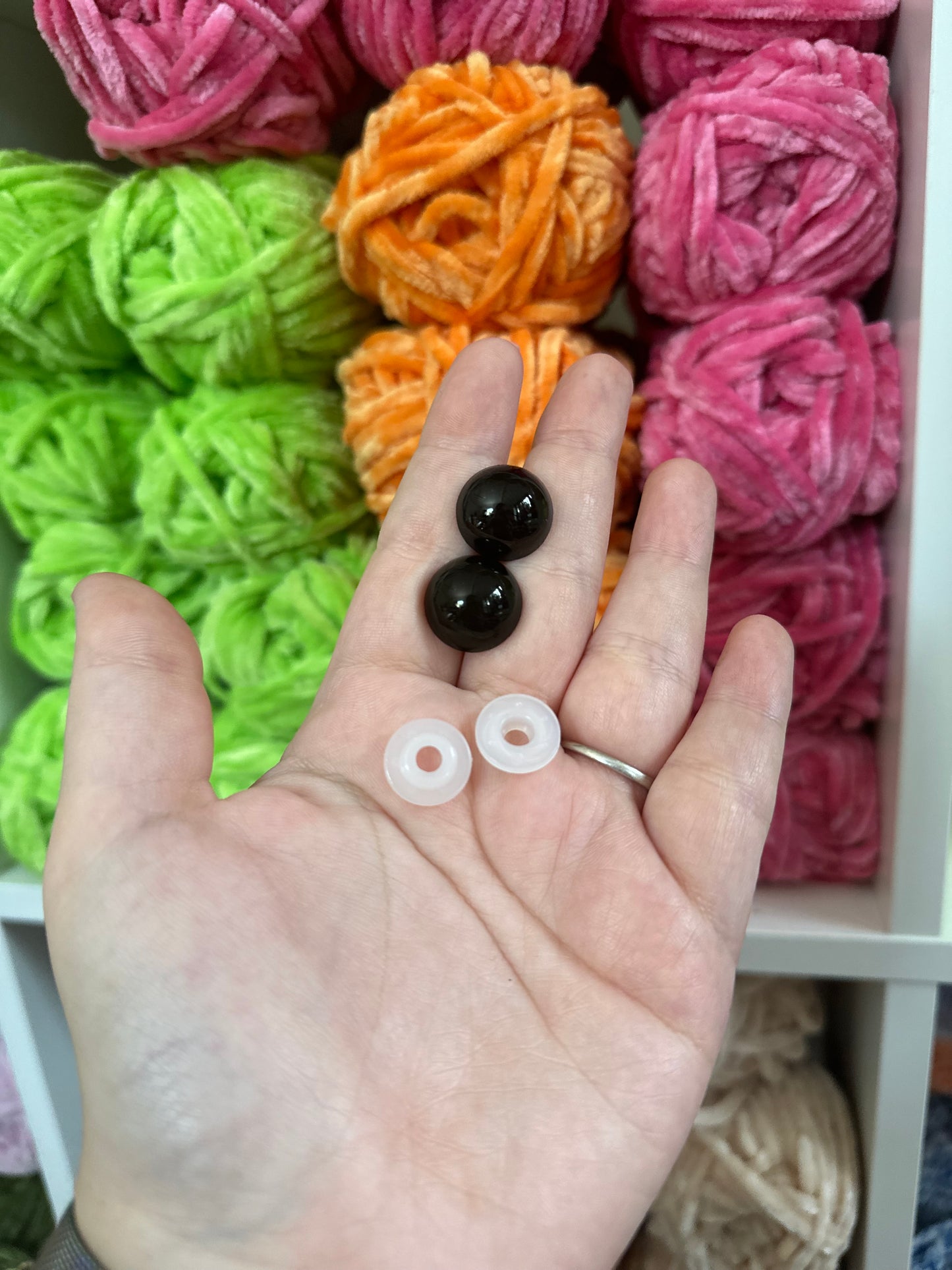 All Black safety eyes - 10 Pairs 6mm-30mm