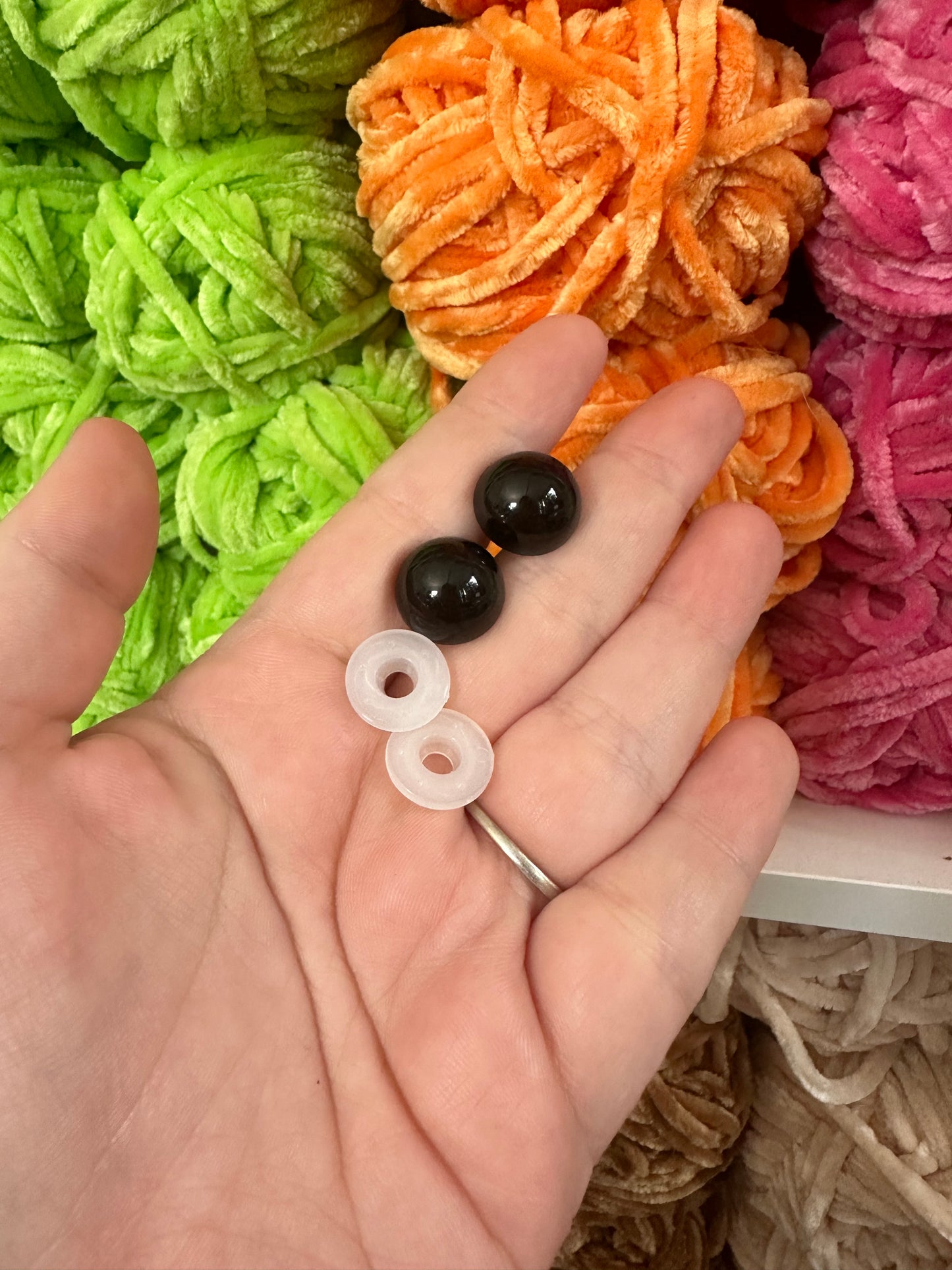 All Black safety eyes - 10 Pairs 6mm-30mm