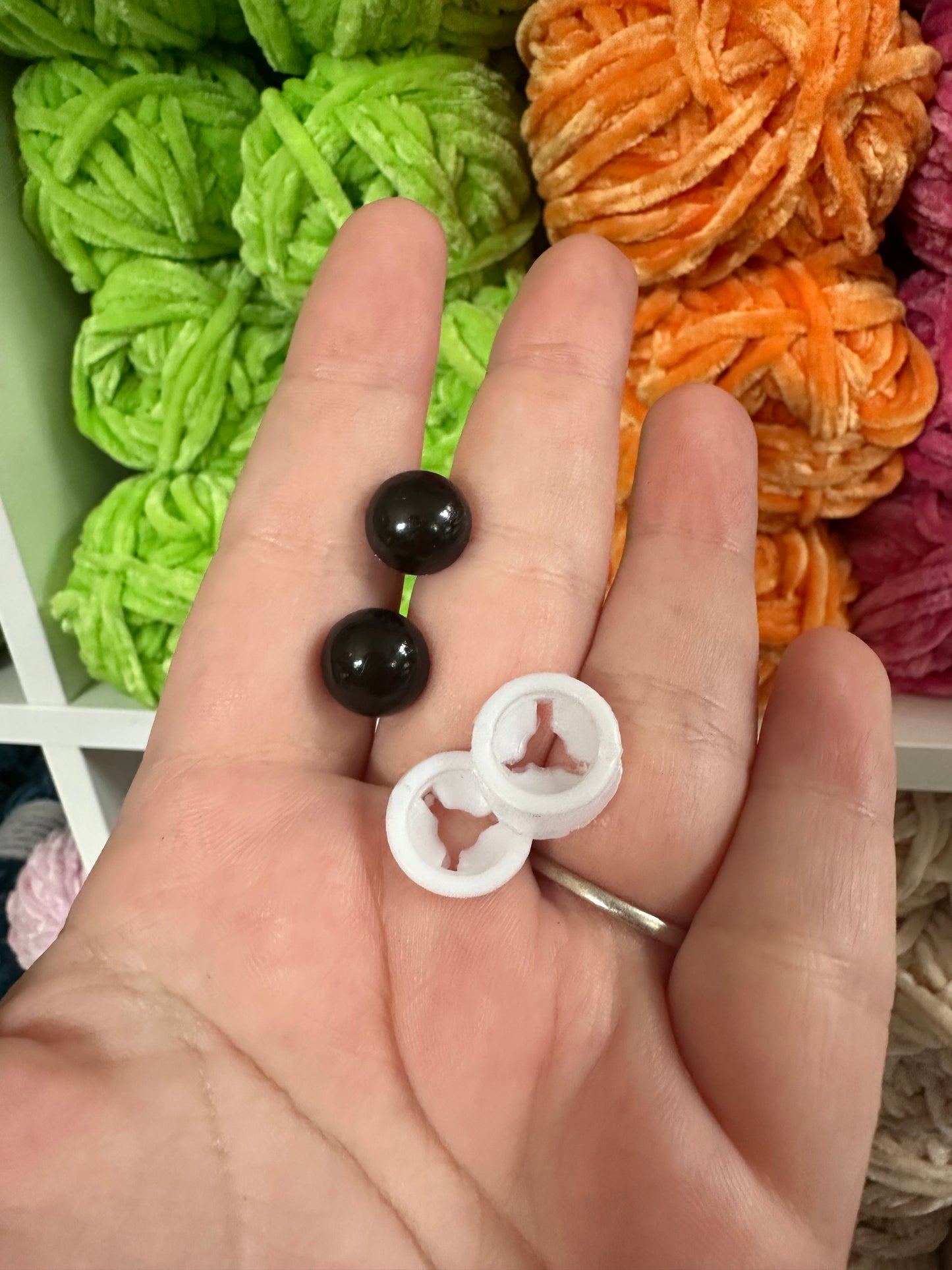 All Black safety eyes - 10 Pairs 6mm-30mm