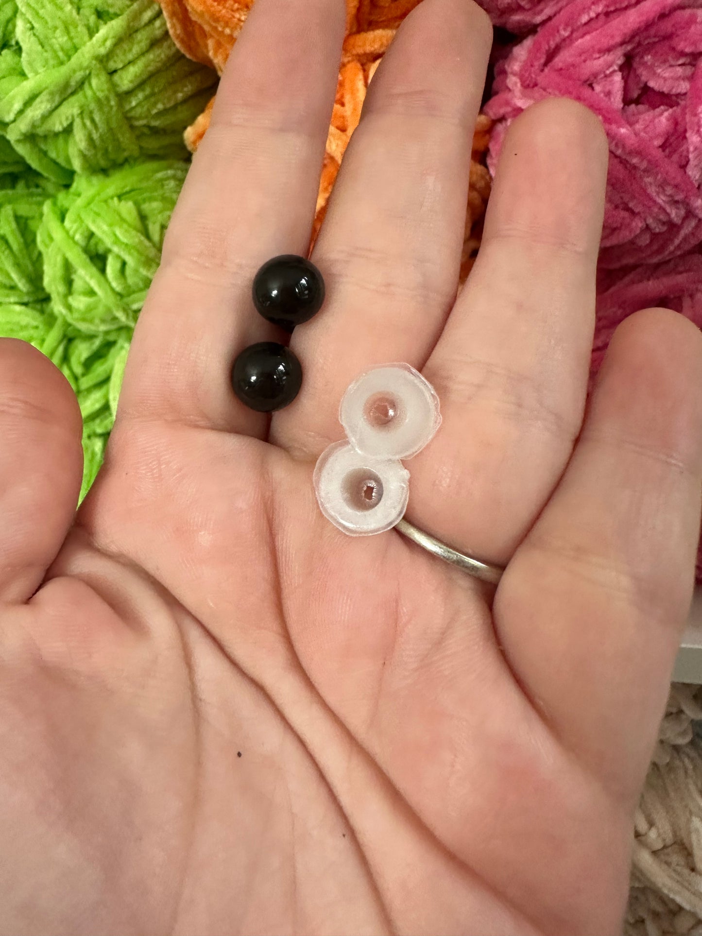 All Black safety eyes - 10 Pairs 6mm-30mm