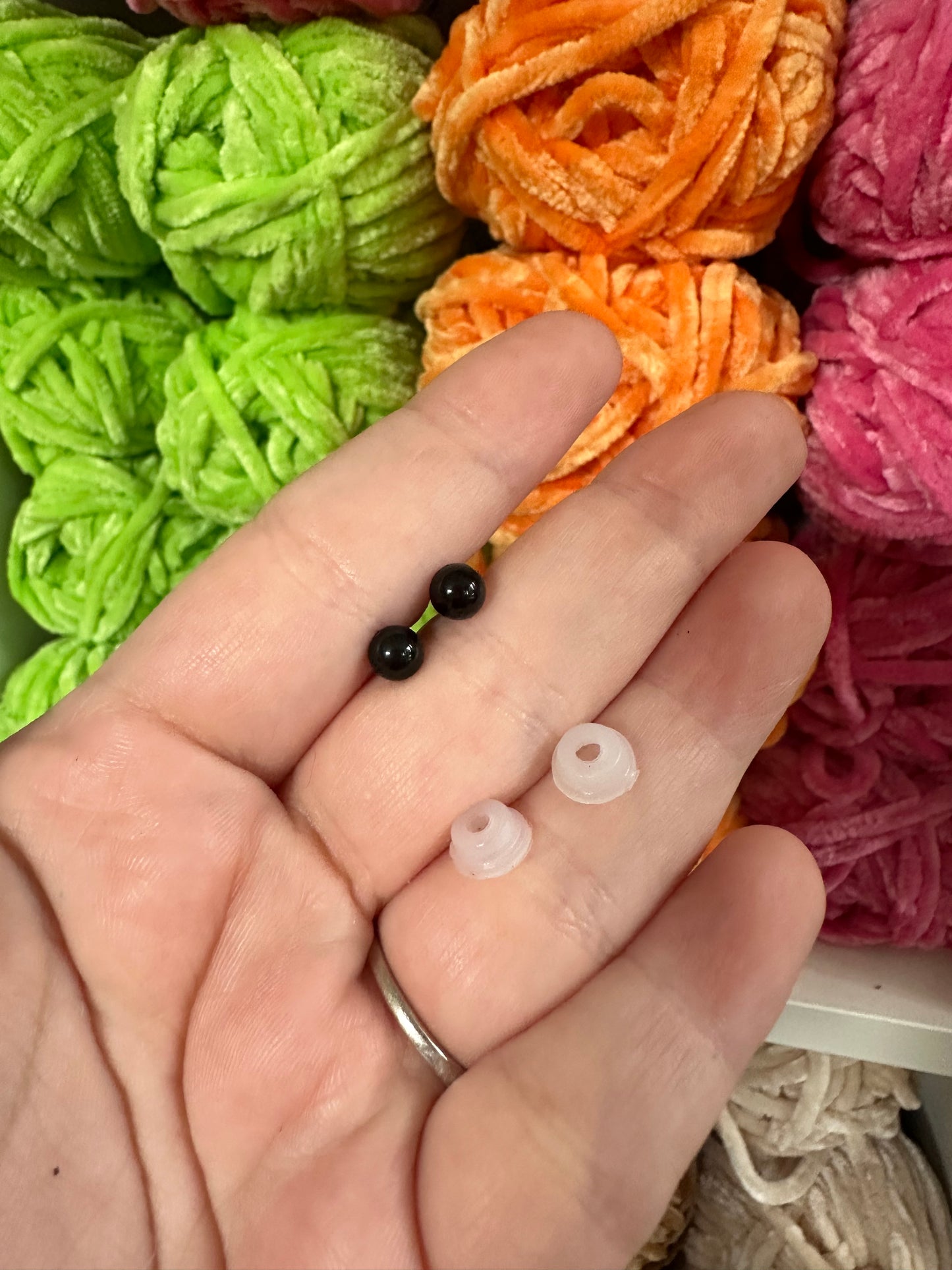 All Black safety eyes - 10 Pairs 6mm-30mm