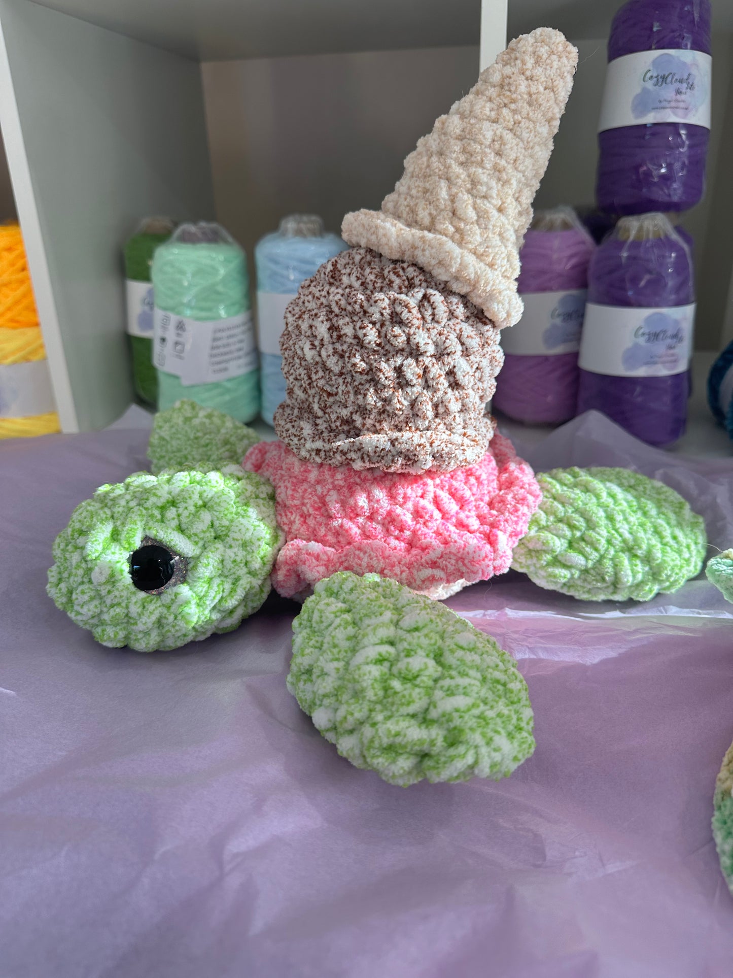 CROCHET PATTERN - Scoops The Ice Cream Turtle intermediate