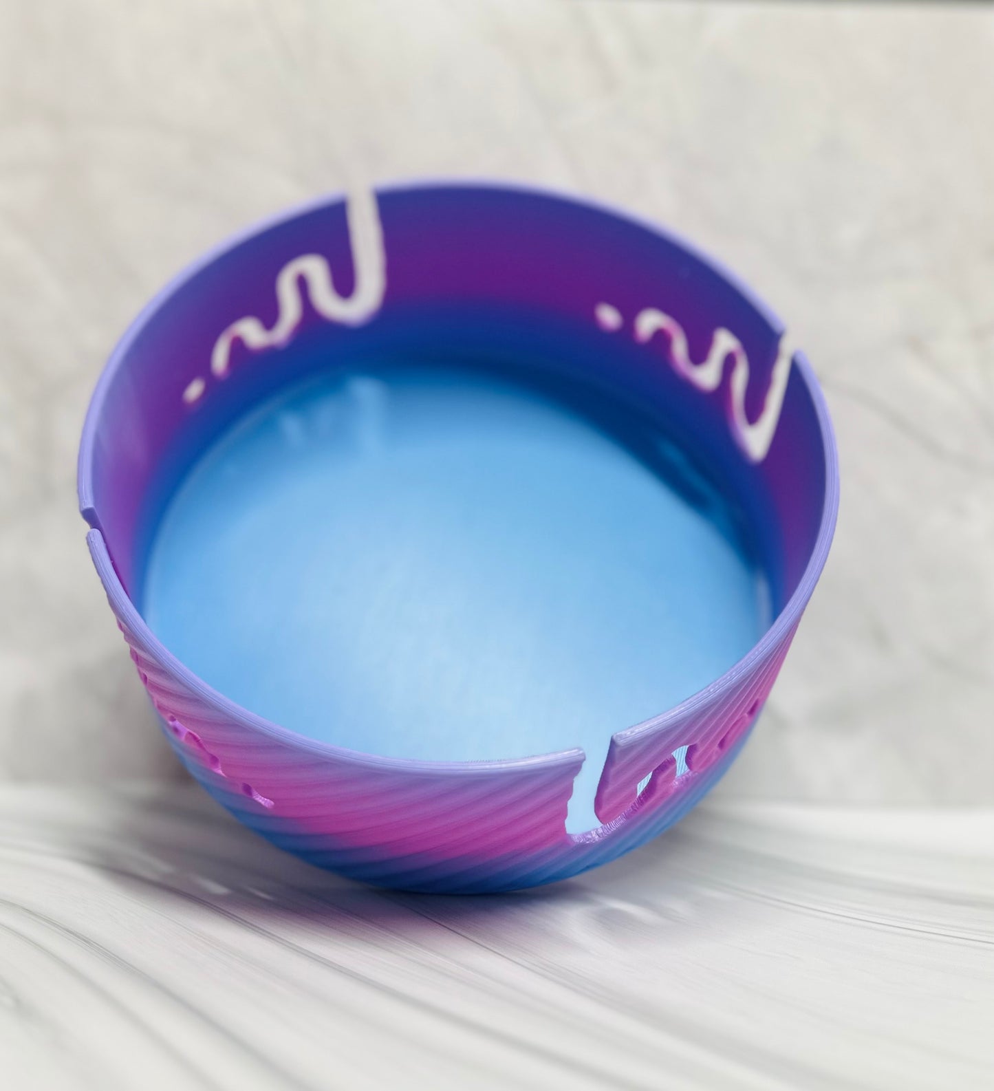 Ethereal Yarn bowl Large- Fairy Floss - Blue/Purple - 3D printed