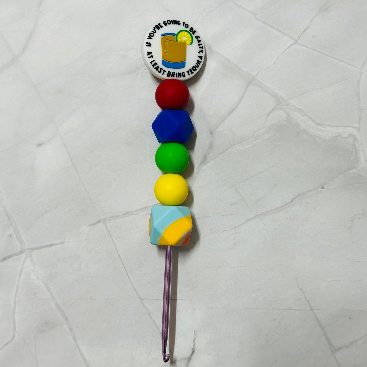 Silicone Bead ergonomic Crochet hook - 3mm - 5.5mm - put the lime in the coconut