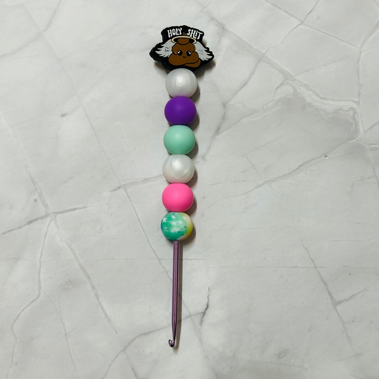 Silicone Bead ergonomic Crochet hook - 3mm - 5.5mm - Holy Shit