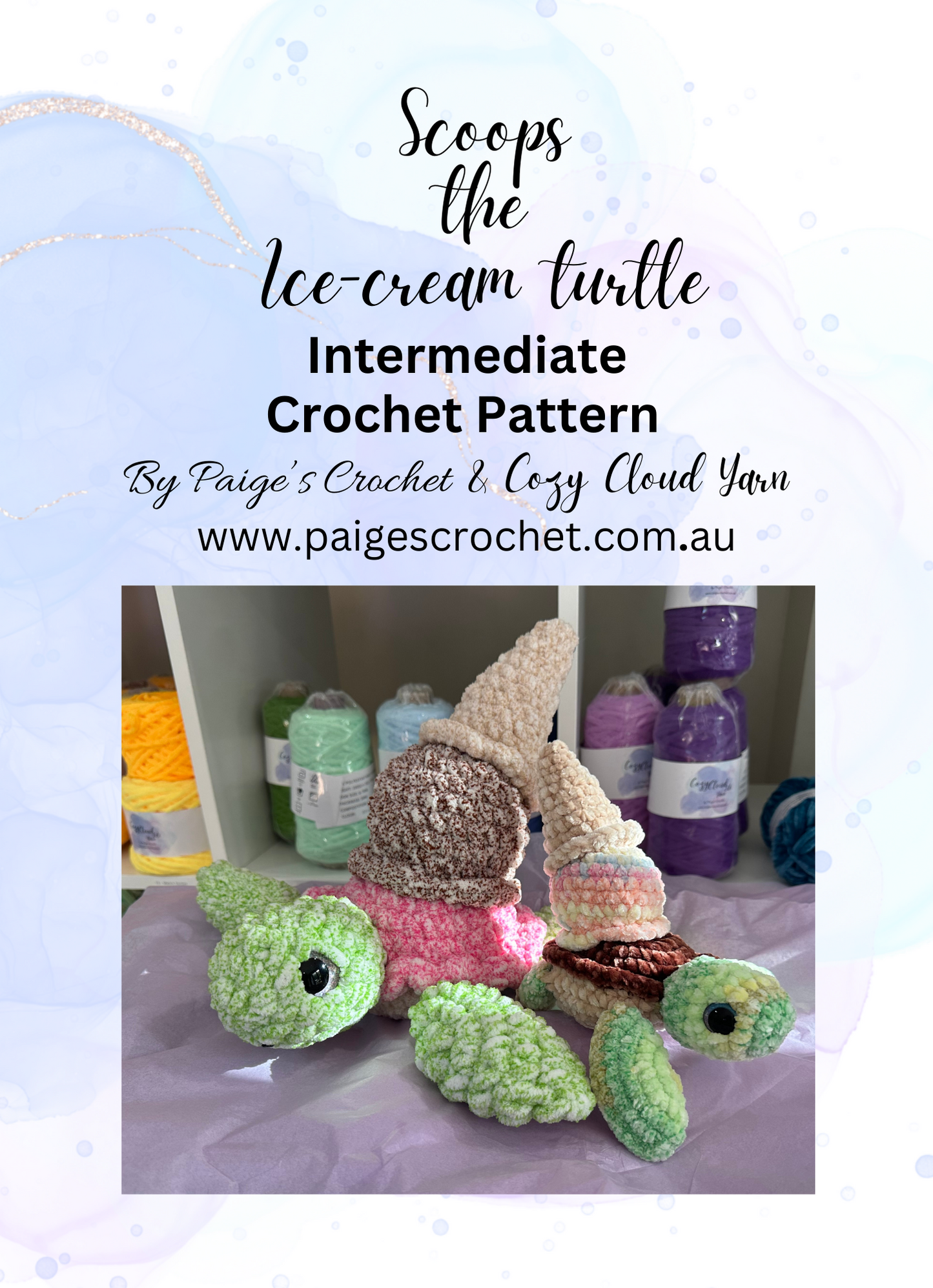 CROCHET PATTERN - Scoops The Ice Cream Turtle intermediate