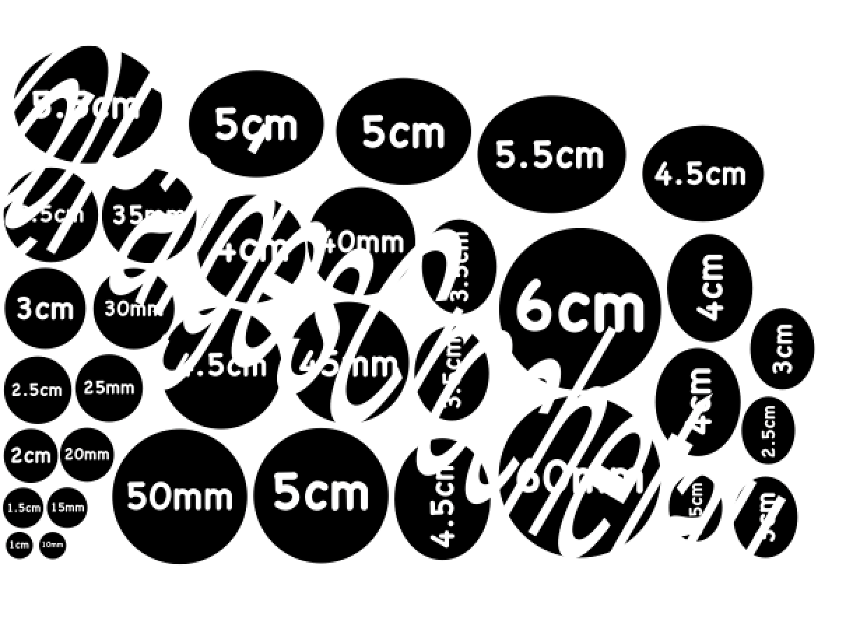 Felt eye Size guide SVG - Digital file