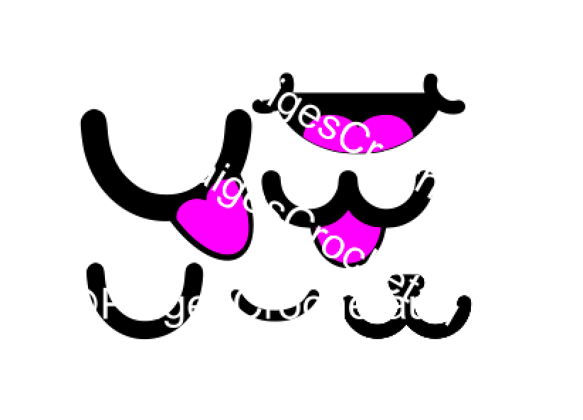 Felt Mouth Mixed pack SVG - Digital file