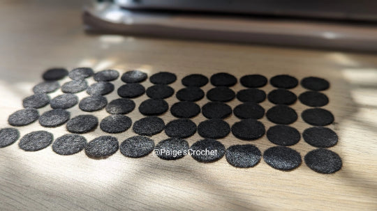 50 pack Simple Round Felt Polkadots - 1.5cm Safety accessories Aussie made bulk eyes for Amigurumi stuffies, plushies, plushy
