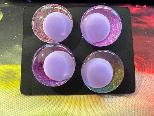 Off Centre PURPLE Pupil Sinker Safety eyes two pairs 25mm- 6Pk Prism Plates included