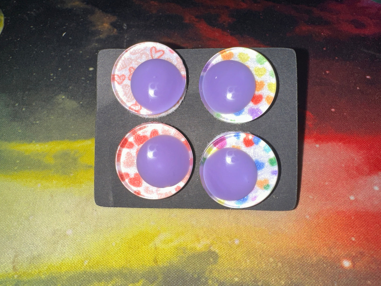 Off Centre PURPLE Pupil Sinker Safety eyes two pairs 25mm- 6Pk Prism Plates included