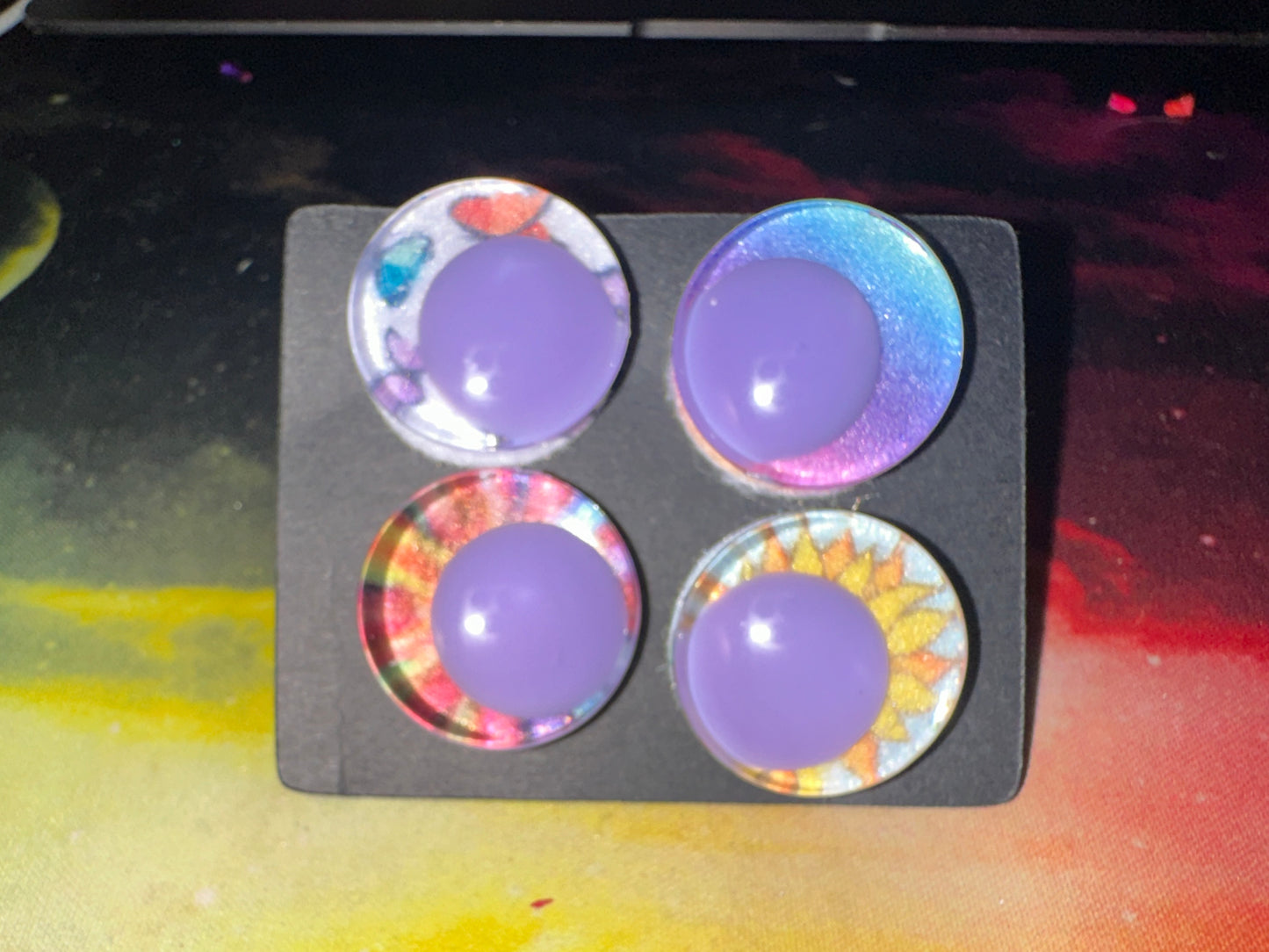 Off Centre PURPLE Pupil Sinker Safety eyes two pairs 25mm- 6Pk Prism Plates included