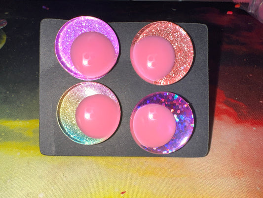 Off Centre Pink Pupil Sinker Safety eyes two pairs 25mm 6Pk Prism Plates included