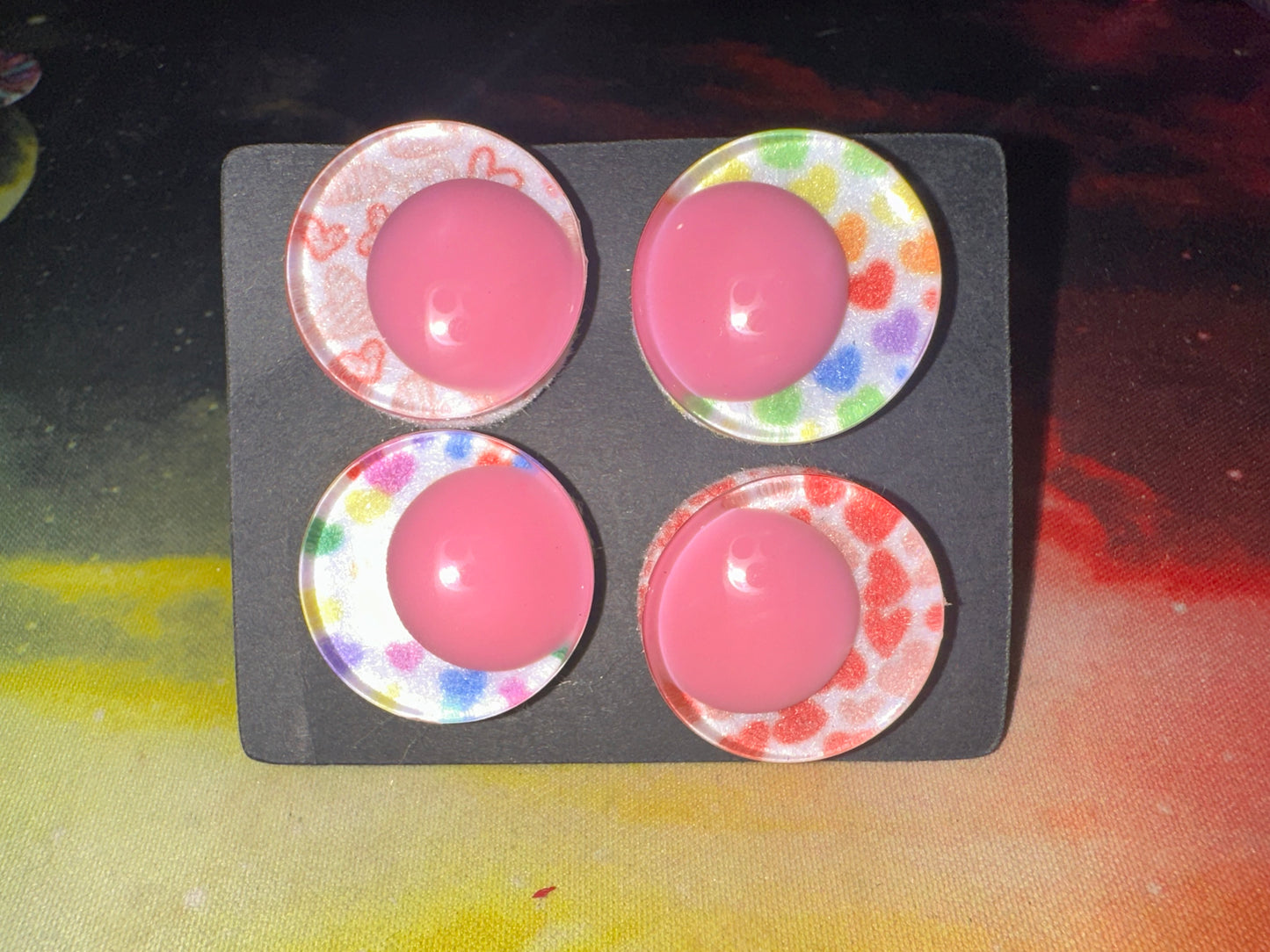 Off Centre Pink Pupil Sinker Safety eyes two pairs 25mm 6Pk Prism Plates included