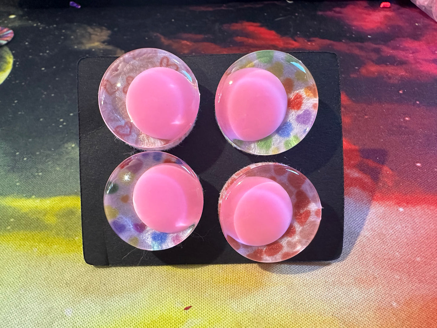 Off Centre Pink Pupil Sinker Safety eyes two pairs 25mm 6Pk Prism Plates included