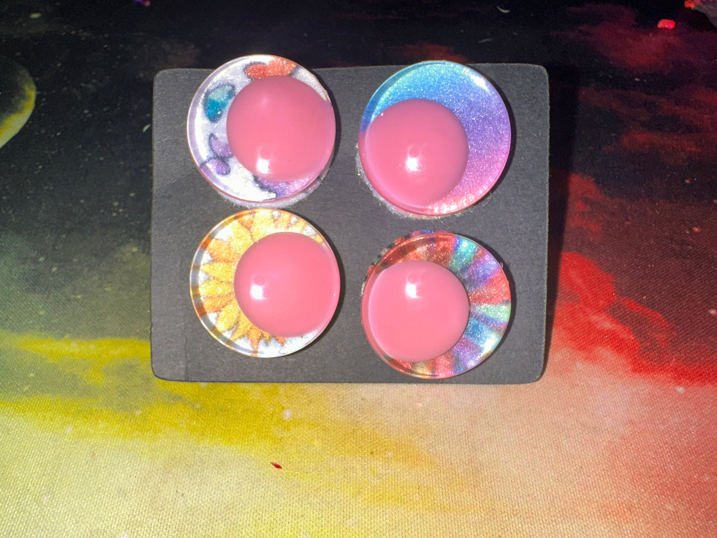 Off Centre Pink Pupil Sinker Safety eyes two pairs 25mm 6Pk Prism Plates included