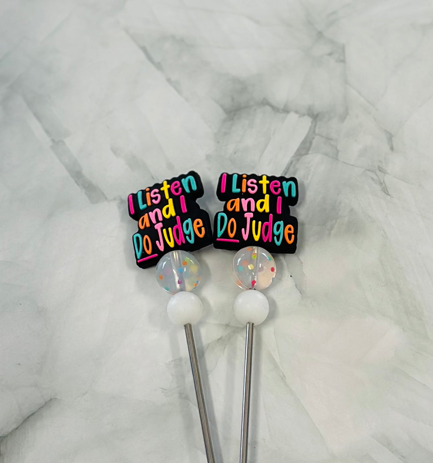 Crochet sewing tools, with focal beads and accessory beads 