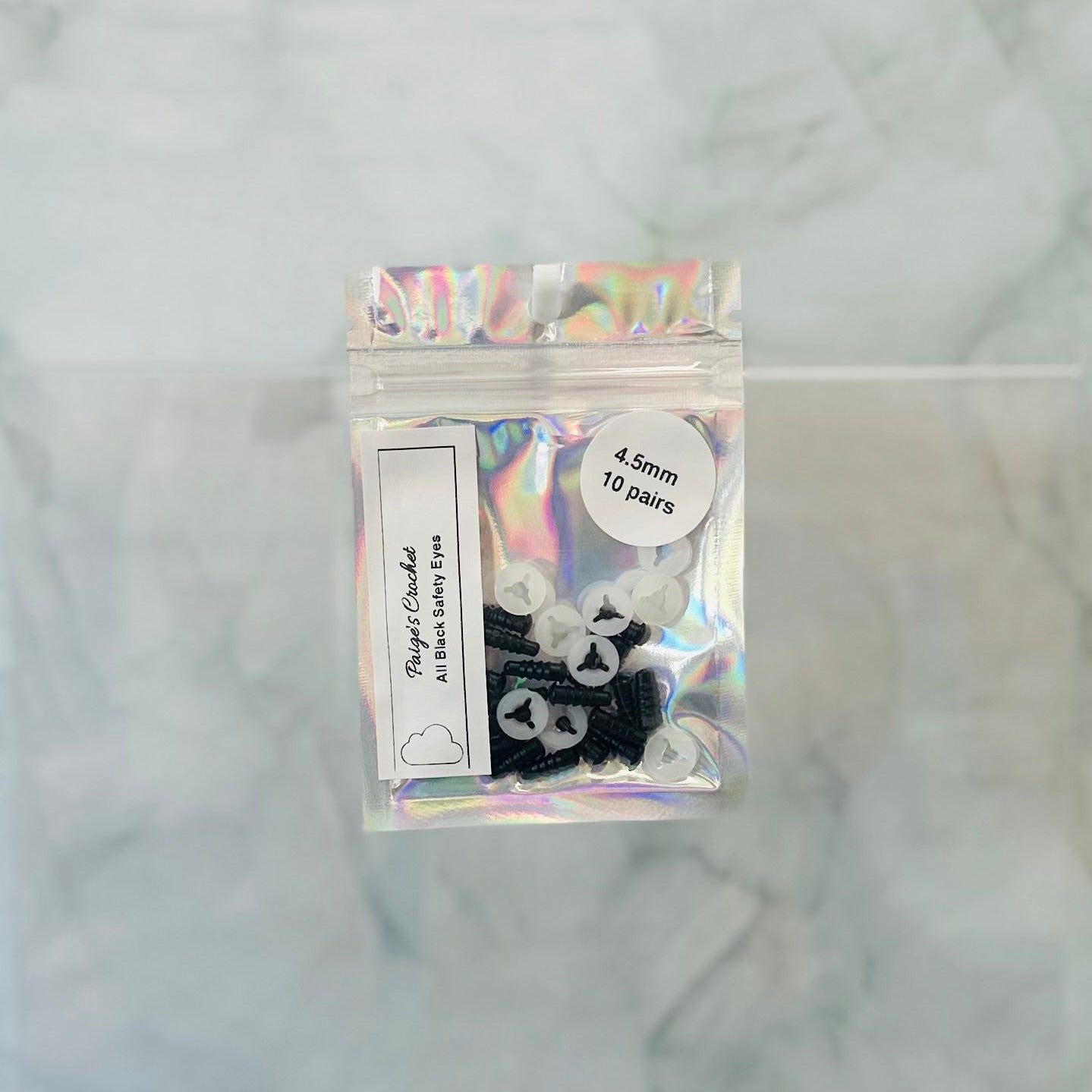 4.5mm all black safety eyes 