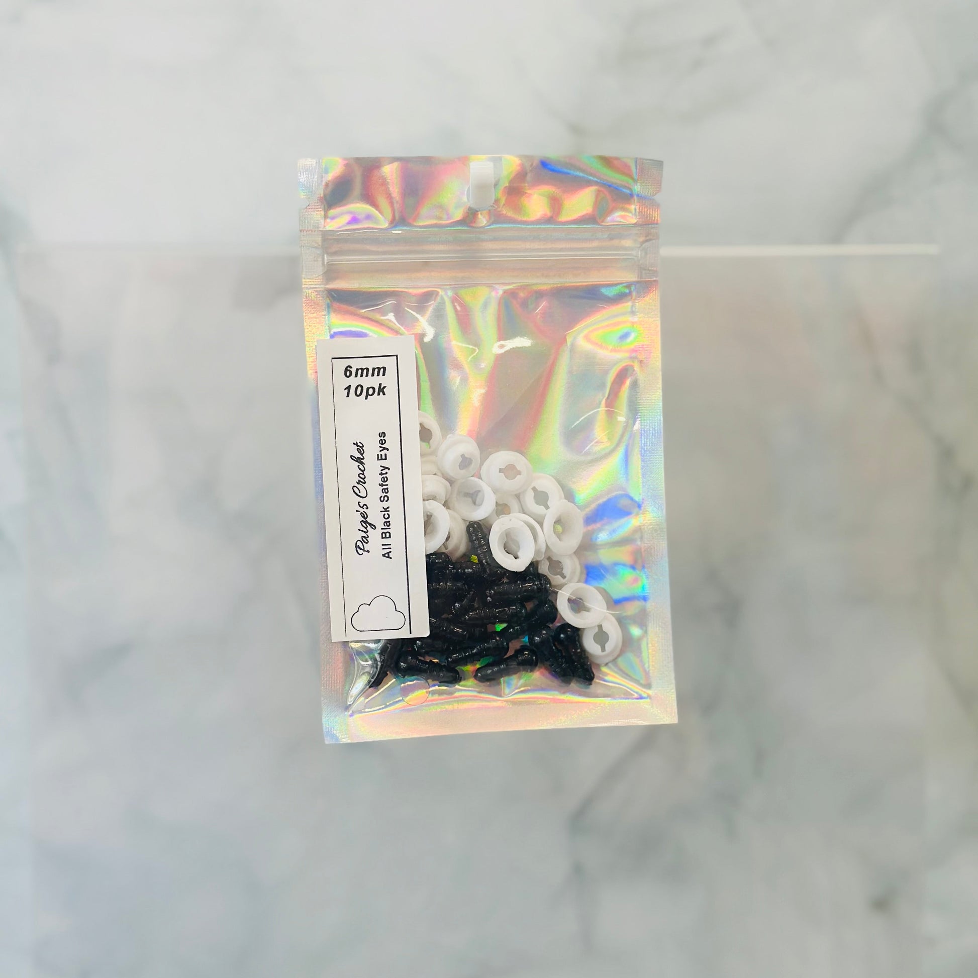 6mm all black safety eyes 