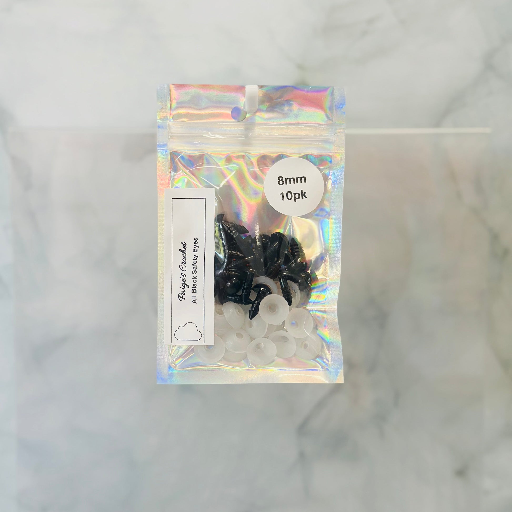 8mm all black safety eyes 