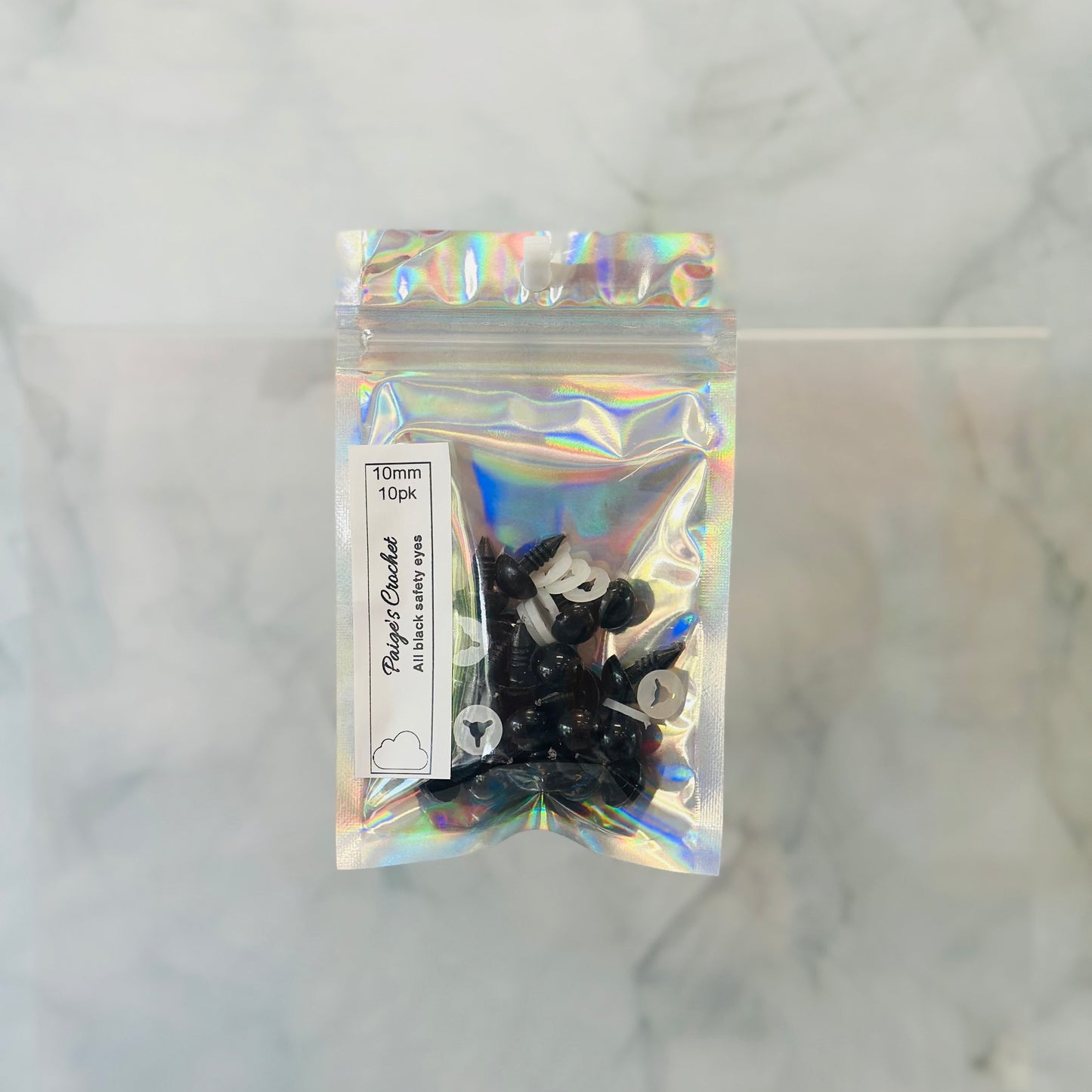 10mm all black safety eyes 