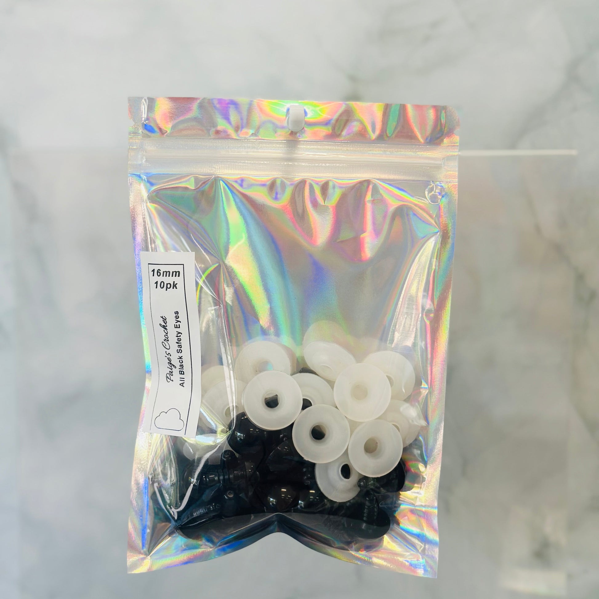 16mm all black safety eyes 