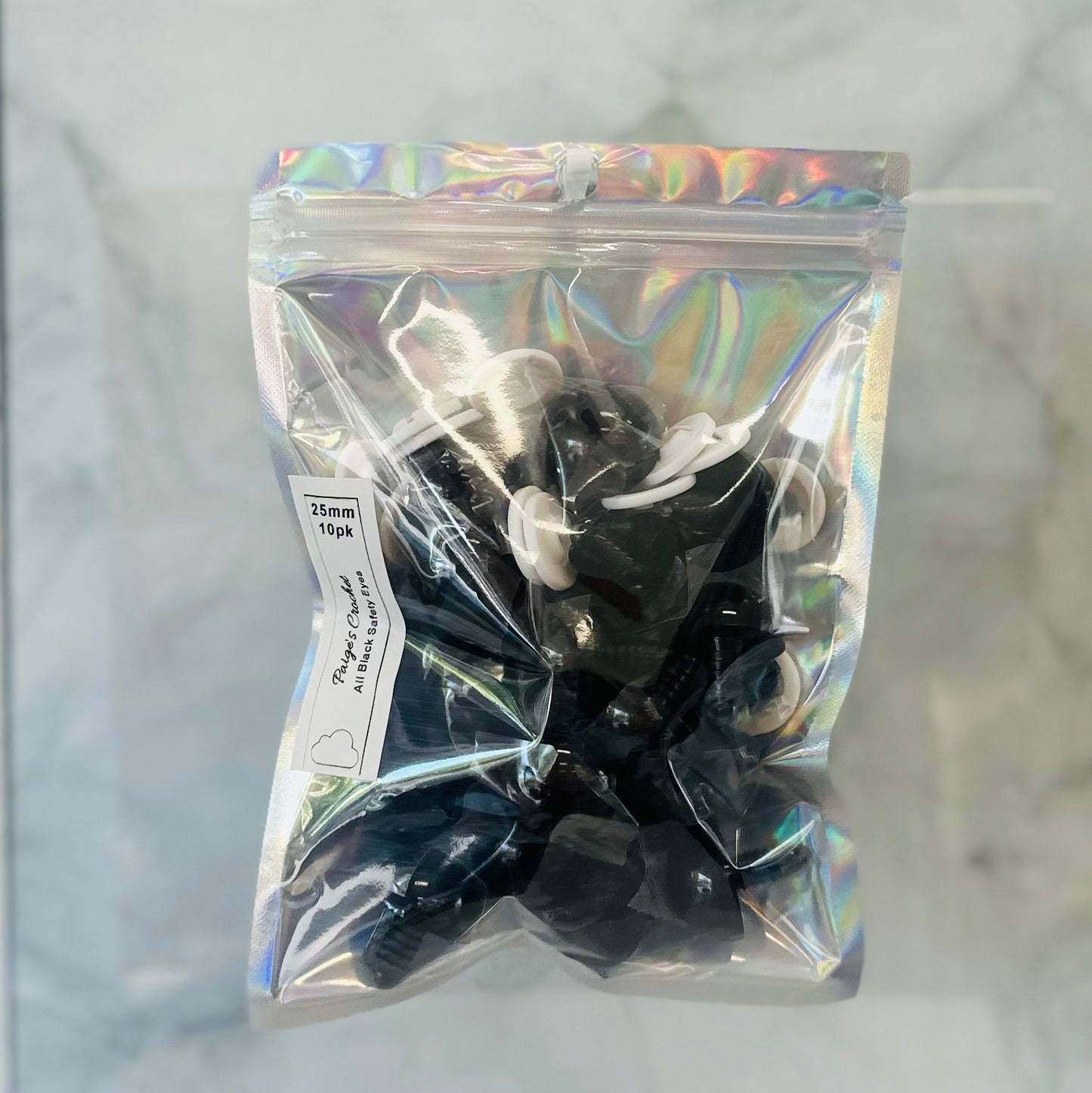 25mm all black safety eyes 