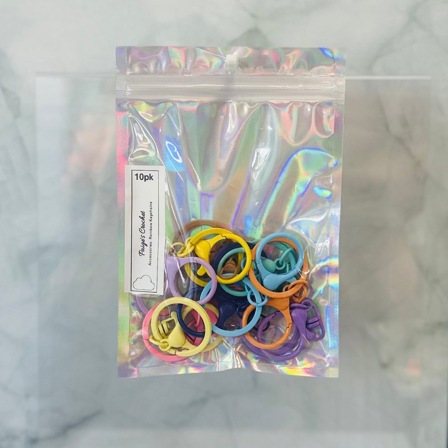 multicoloured metal keychains