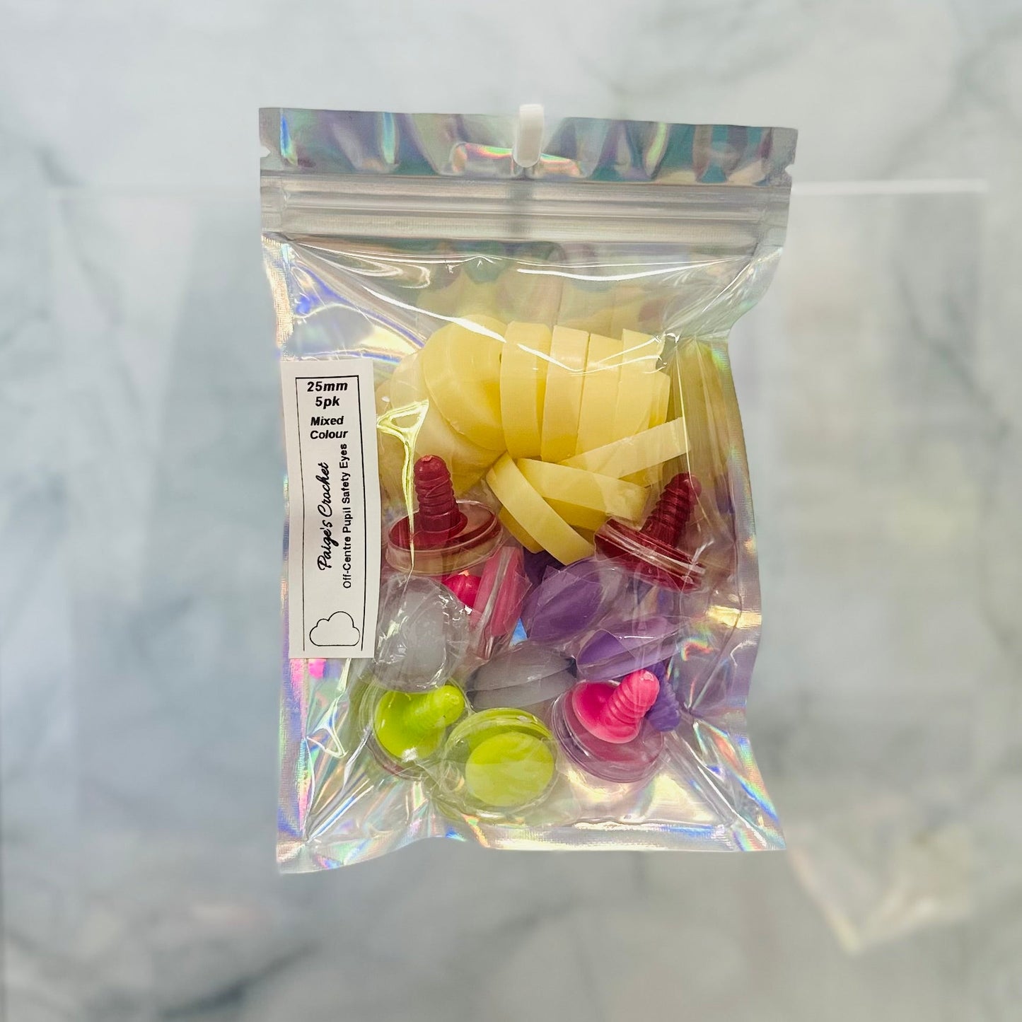 Off Centre Safety eyes | 5 pairs | 25mm size only | Mixed colour only