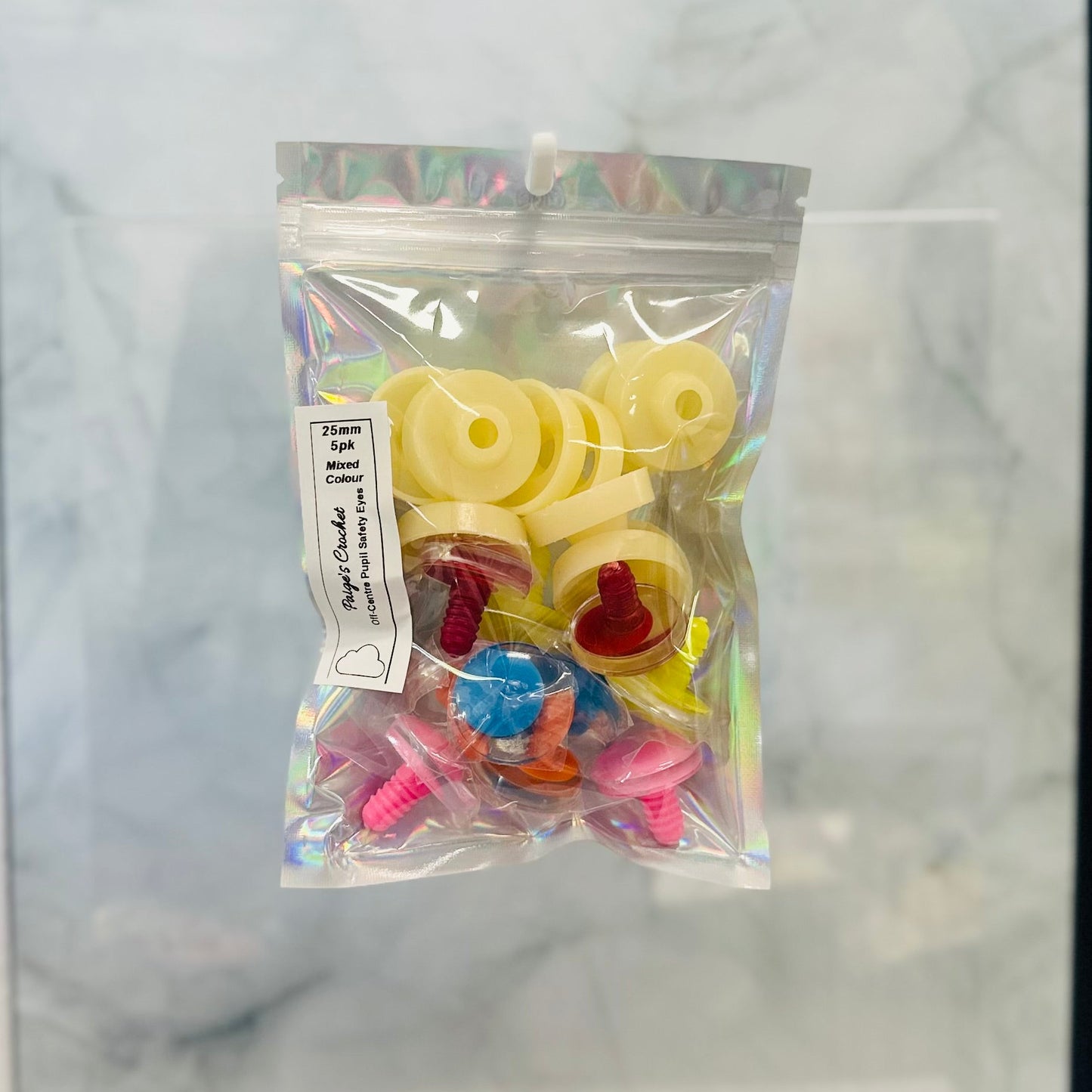 Off Centre Safety eyes | 5 pairs | 25mm size only | Mixed colour only