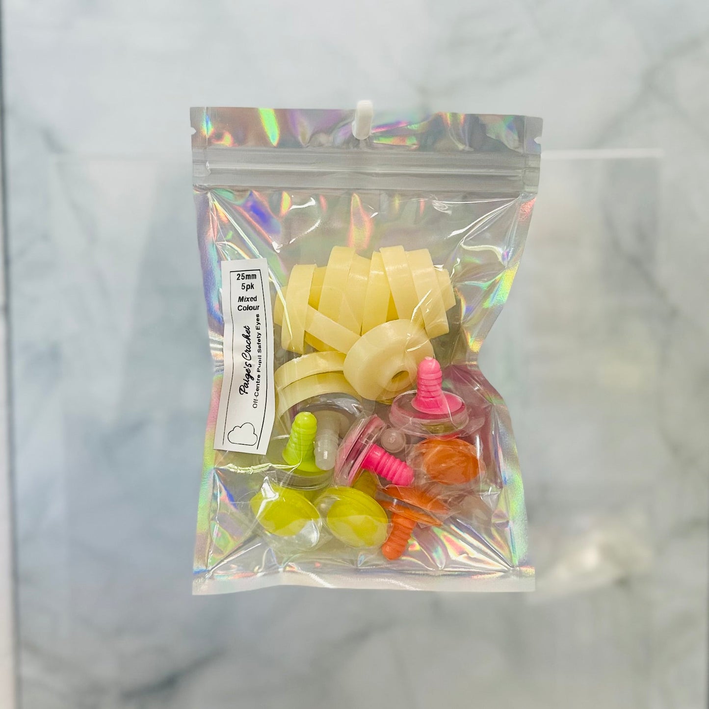 Off Centre Safety eyes | 5 pairs | 25mm size only | Mixed colour only