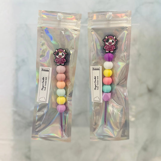 Silicone Bead ergonomic Crochet hook - 3mm - 5mm - Cozy Cows