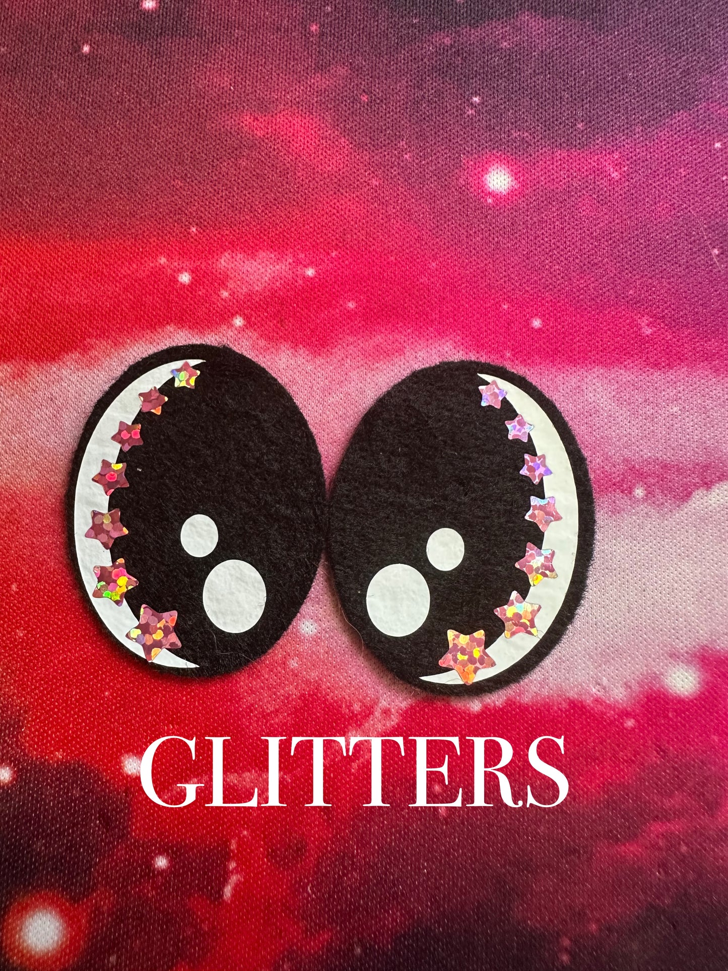 Stardust Oval Felt eyes 4 pairs - GLITTERS - Safety eyes for Amigurumi plushies