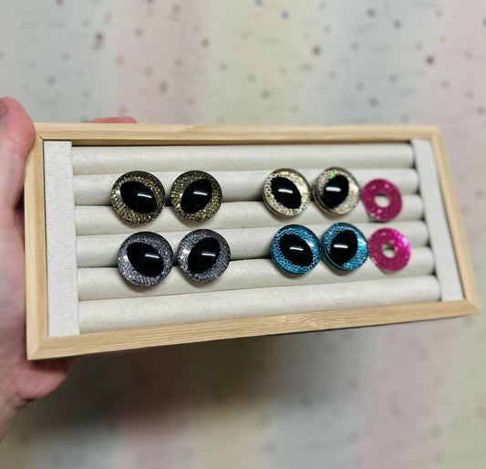 Dragon/Cat/Alien Sinker Safety eyes Two pairs 14mm -30mm - 5 Prism Plate options