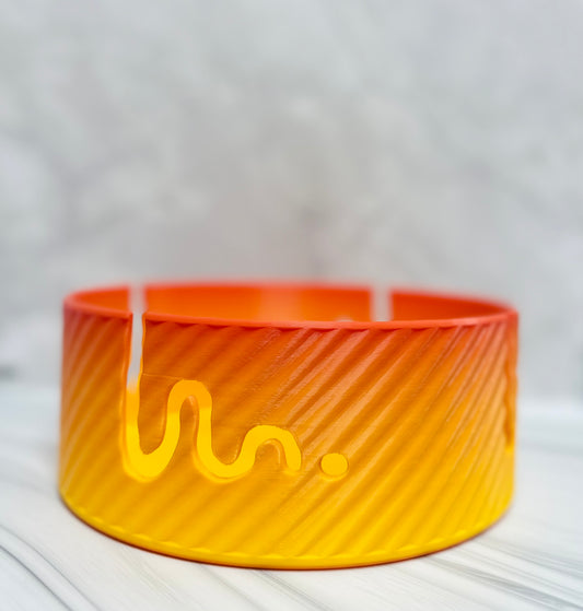 Ethereal Yarn Bowl Large -  Lava - yellow/orange/red - 3D printed
