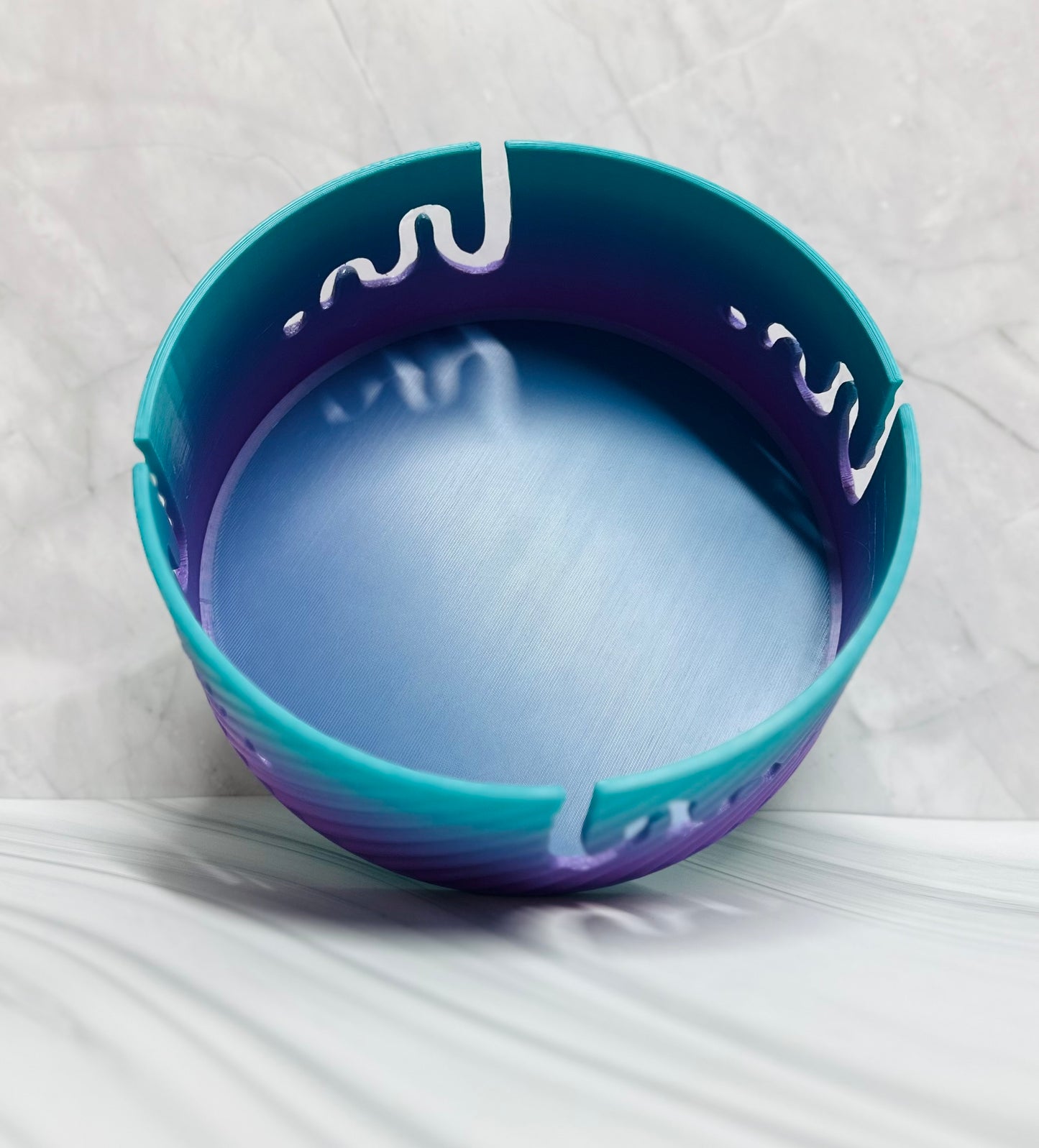 Ethereal Yarn Bowl Large - Aurora - Blue/Purple - 3D printed