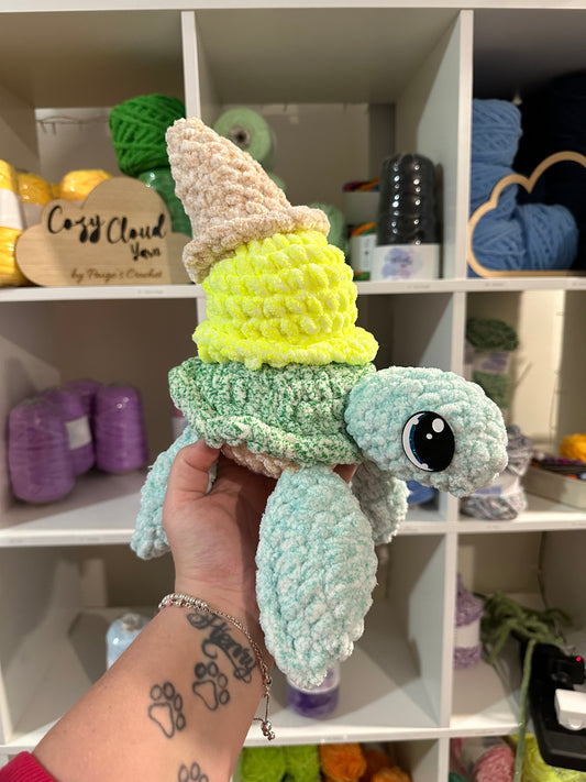 Large Lemon Sorbet crochet Ice cream Turtle