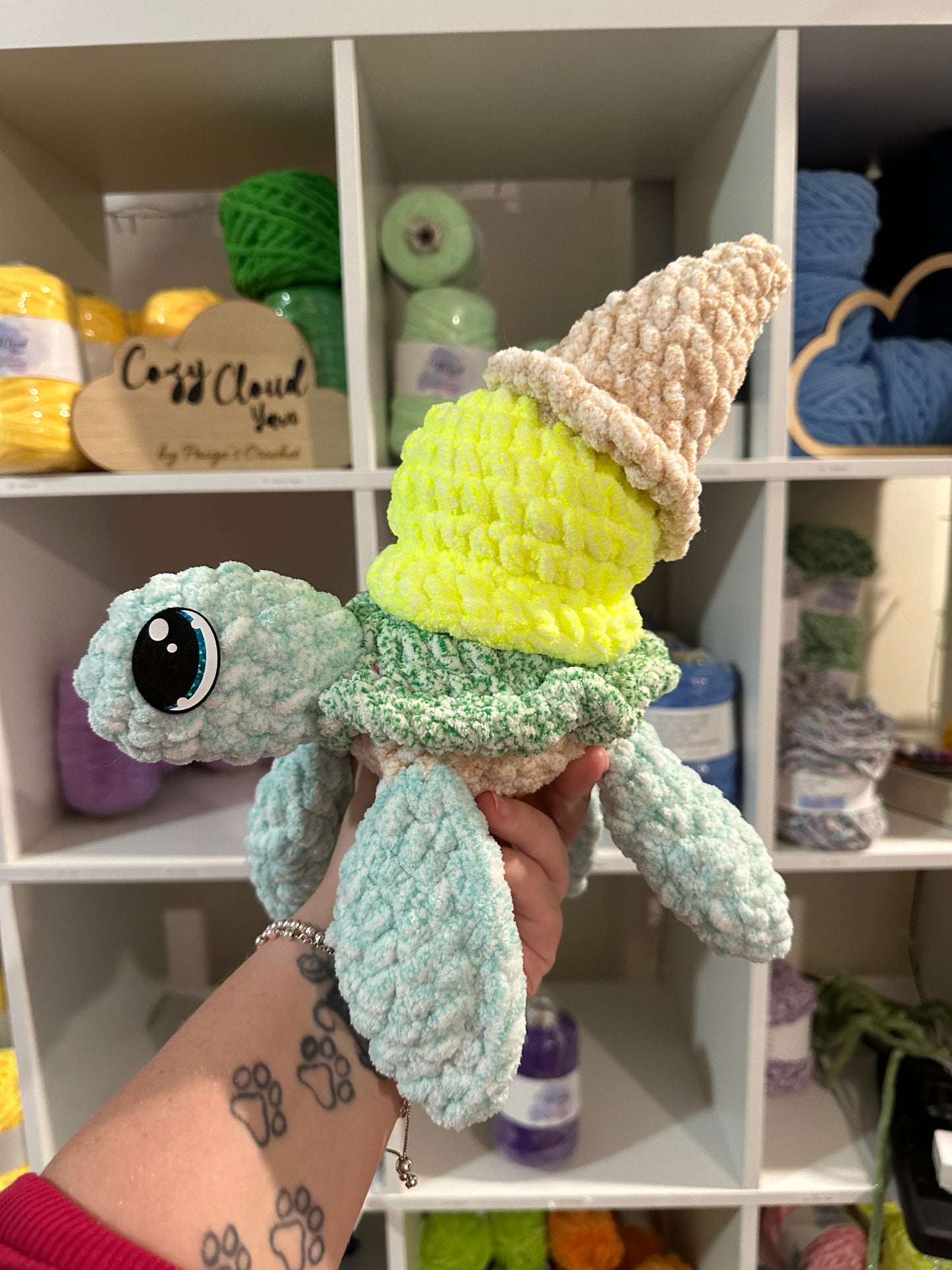 Large Lemon Sorbet crochet Ice cream Turtle