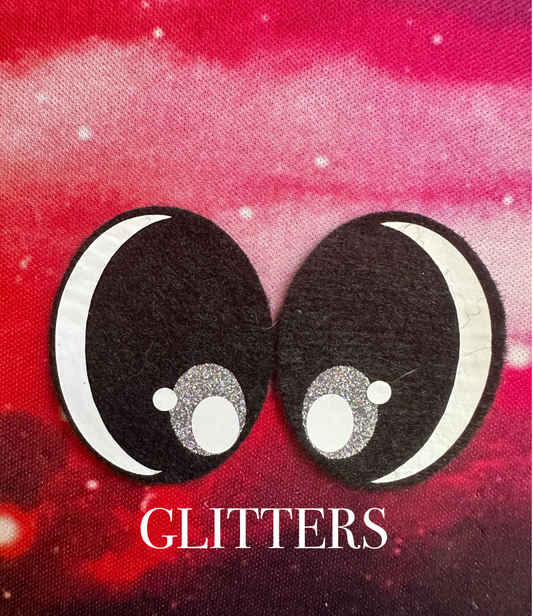 Darling Oval Felt eyes 4 pairs -Glitters