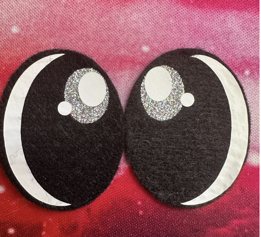 Darling Oval Felt eyes 4 pairs -Glitters
