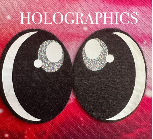 Darling Oval Felt eyes 4 pairs - Holographics