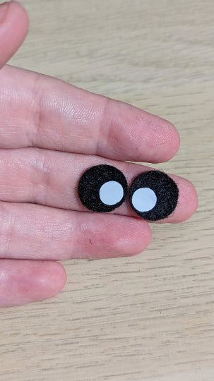 8 PAIRS Simple print Round Felt Eyes - 1.5cm Safety Eyes